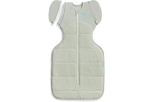 Love To Dream™ Swaddle UP™ Transition Bag, Medium 6-8.5 kg, Bees Olive, Snug Fit, Zip-Off Wings, 2.5 Tog For 16-20°C Temp, Machine Washable Quilted Stretch Cotton, 2 Zips, Easy Nappy Change