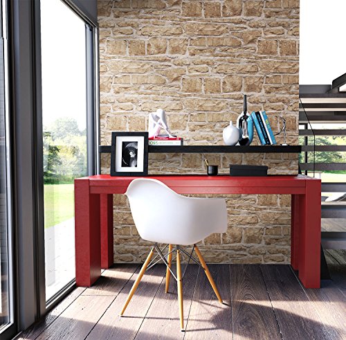 NEWROOM Steintapete Beige Vliestapete Stein Muster Stein schöne moderne und edle Design 3D Optik , inklusive Tapezier Ratgeber - 4