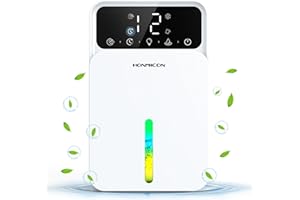 HONMICON Quiet Portable Dehumidifiers for Home Room, Dehumidifier with 12H Timer Function, 7 LED Colors, Multiple Modes, Auto-off, Auto Deforst Protection, for Bathroom, Wardrobe, Garage