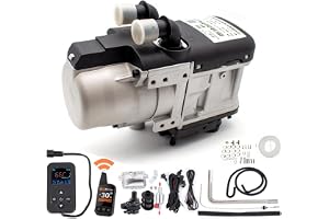 Hydronic Kylmedelsvärmare på 5 kW, 12 V, med fjärrkontroll, uppvärmning av bränsle, diesel, varmvattenberedare, temperaturkontroll, tidsstyrd, för båt, husvagn, buss, husbil (fjärrkontroll 700 m)