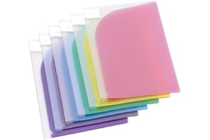 Djois made by Tarifold 12 Pochettes Porte-documents Double De Présentation Format A4 ou A3 - Recyclé - 6 couleurs x2 (Bleu, Violet, Vert, Jaune, Rose, Transparent) - 511009