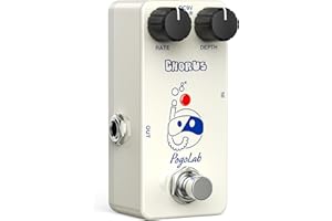 Chorus Guitar Pedal, POGOLAB Electric Bass Guitar Pedal, Mini Effetcs Pedal, True Bypass, Analog Chorus Pedal for Lyrical Slow Pop