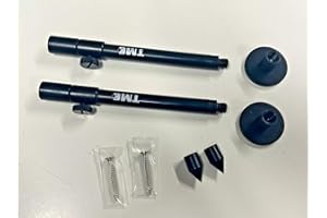 TMC Aluminium Bank Sticks and Stage Stands, 15-23cm, Set of 2, points, stands, bank sticks, screws, Black