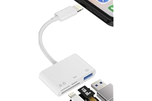 ZOYUZAN Adattatore Lightning Micro SD Lettore Schede SD 4in1 Caricatore Card Reader USB 3.0 Jack Chiavetta Scaricare Foto Per Apple iPhone 14 13 12 11 Pro Max 7 8 Plus X Per iPad Air Tablet Accessori Cavo OTG