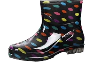 ZILOSCONCY Stivali Pioggia Donna Impermeabile Leggeri Stivaletti Gomma Donna Antiscivolo Stivali in Gomma Donna Allagamento da Lavoro Ankle Boots Antipioggia Antivento Stivale Giardino Giardinaggio Outdoor