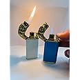Karya Siddhi Traders Double Flame Lighter, Unique Creative Metal Torch Windproof, Cool Fancy Double Jet Flame Lighters for Camping BBQ, Kitchen, Men Gift, Refillable Butane Lighter
