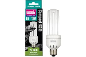 Arcadia D3 Foresta Mini Compact 7% UVB Triple U Vite In 13W Rettile Lampadina