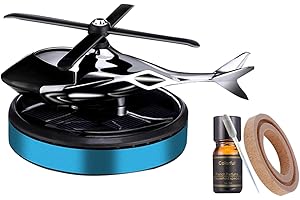 ESSECMBS Car Air Freshener Solar Energy Rotating Helicopter Aroma Diffuser Long Lasting Fragrance Perfume Cars Interior Decoration (4.5inch, A-Royal Blue)