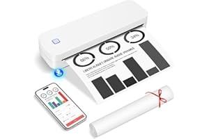 GuKKK Mobilna drukarka A4 w podróży, drukarka termiczna A4, bezprzewodowa drukarka Bluetooth do telefonów komórkowych, obsługuje papier termiczny A4 o wymiarach 210 x 297 mm, kompatybilna z iOS i
