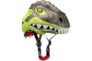 FUNTHY Kinder Fahrradhelm mit LED Licht | Niedliche 3D Dinosaurier Sicherheit Helm für Mädchen, Jungen 3-8 Jahre | Verstellbarer Atmungsaktive Kinderhelm für Fahrrad, Skateboard, Scooter, Skaten