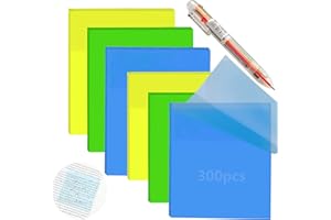 SEASBOES 300 przezroczystych karteczek samoprzylepnych, samoprzylepnych, do wielokrotnego użytku, do szkoły, biura, domu (z długopisem, 2 rozmiarami) (kolor)