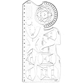 SAMVARDHAN Multifunctional Geometric Ruler Drawing Template for Sewing Office Form Work 10.3cmx21.5cm | Tools | Measuring & L