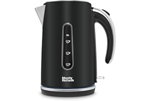 Morphy Richards 1.7L Motive Jug Kettle, 3Kw Rapid Boil, Automatic Shut-off, Boil Dry Protection, 360 Degree Base, Blue Illumination Dolly Switch, Black, 102801