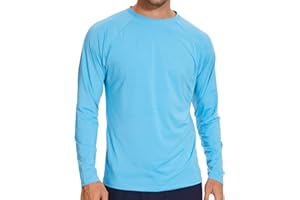 Arcweg Męska koszulka Rashguard z długim rękawem M-3XL anty-UV UPF 50+, szybkoschnąca, lekka, do surfowania, pływania, nurkowania na plaży