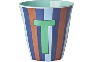 ReWu Rice Melmain Becher Medium - Buchstabe T - Kinderbecher Campingbecher Campnggeschirr Trinkbecher Melamingeschirr Bruchsicher BPA-Frei 250ml