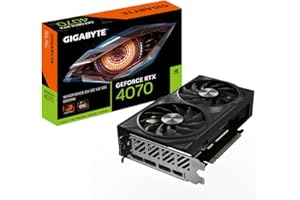 GIGABYTE Carte Graphique GeForce RTX 4070 WINDFORCE 2X OC V2 12G - 12GB GDDR6, 192bit, PCI-E 4.0, 2490MHz Core Clock, 3 x DisplayPort 1.4a, 1 x HDMI 2.1a, NVIDIA DLSS 3, GV-N4070WF2OCV2-12GD