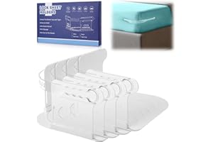 Syvory 4 Stück Bettlakenhalter, hält Bettlaken Fest und Fest, Bettlakenspanner Verstellbar, Einfache Installation, Unsichtbare Anti-Rutsch Gurte für alle Laken und robuste Matratzen - Weiß