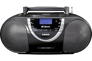 Lenco SCD 6900 Radio portátil Dab+ – Bluetooth – Radio FM – Boombox con Reproductor de CD/MP3 – Placa de Casete – Entrada USB – Entrada AUX – Conector para Auriculares de 3,5 mm – Negro, Normal