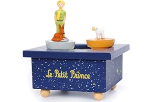 TROUSSELIER - Le Petit Prince. Saint Exupéry - Boîte à Musique Dancing - 2 Figurines Amovibles - Fonctionnement Simple - Musique Romance de l'amour L.V. BEETHOVEN - Colori Bleu Roi