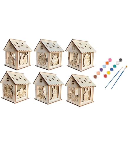 Ruiaqer Oster Bastelset – 109-teilig: Holz Ostereier Zum Bemalen Mit Pompons, Strass & Aufklebern