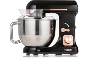 Tower T12033RG 3-in-1-Standmixer mit 6 Geschwindigkeiten und Impulseinstellung, 1000 W, Roségold