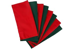 TSLBW Weihnachts Stoffservietten 8 Stück Rot und Grün Wiederverwendbare Servietten Tischservietten für Abendessen Weihnachtsdekoration Esszimmer Dekoration für Zuhause Party Hotel, 48 cm