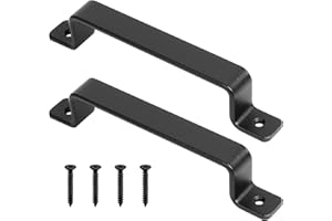 HAOCHEN Robuste Vintage Gusseisen Türgriffe, 2er-Set, schwarz, ideal für Außenbereich, Garage, Kleiderschrank und Innenbereich (160X220MM)