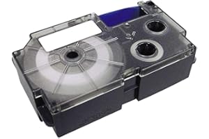 CASIO EUROPE GMBH Casio EZ-Label Printer XR-18WE1 taśma samoprzylepna 18 mm x 8,0 m czarna na białym tle