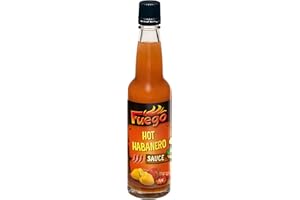 Fuego - Hot Habanero Sauce , Würzsauce für eine scharfe Note in Saucen, Dips und an Fleischgerichten , Vegan, ohne Geschmacksverstärker , 1 x 100 ml