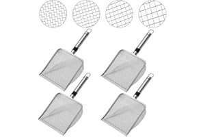 ESFORZARSE Lot de 4 tamis de jardin en acier inoxydable, 2/2,8/3,8/5 mm, tamis à compost avec poignée, tamis de jardin, tamis à compost en acier inoxydable, pelle à terreau portable pour le jardinage et