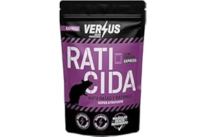 VERSUS - Raticida Potente Cebo Fresco – Acción Letal y Resultado Exprés- Especial Infestaciones Fuertes - Atrae de Forma Irresistible, Elimina Ratas y Ratones - Eficaz en una sola Toma - 150 g