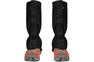 HcvGcm Outdoor Gamaschen Wasserdicht,Gamaschen Wandern,Beinschutz Gaiter für Männer und Frauen Outdoor Wandern Skifahren Bergsteigen(Schwarz)