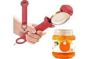 ATONG Multifunctional Retractable Bottle Opener, Stainless Steel Adjustable Cap Screwer to Remove Stubborn Lids, Adjustable Multifunctional can Opener for Daily Life, Travel, Weak Hands, Children, Elderly