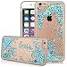 Produktbild iPhone 6 6S Hülle, Dexnor Glitzer Flüssig Schutzhülle Transparent Durchsichtig TPU Silikon Hülle Liquid Bling Tasche Etui Glitter Crystal Clear Case Cover Handyhülle für Apple iPhone 6 6S Silver Sand Blue Diamond