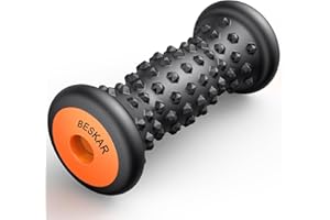 BESKAR Foot Massager for Plantar Fasciitis Relief, Deep Tissue Muscle Massager Roller for Foot Arch Pain, Heel Spur Pain, Stress Relief, Neuropathy, Reflexology Tool (Black)