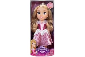 Disney Princess Aurora Doll 14”/ 35cm Tall Includes Royal Reflection Glitter Eyes, Removable Dress, Shoes and Tiara with Long Flowing Hair, Perfect for Girls Aged 3+