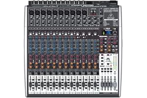 Behringer X2442Usb Table de Mixage Haut de Gamme 24-Entrées 4/2-Bus avec Préamplis et Compresseurs de Micros Xenyx, Eq British, Processeur Multi-Effets 24-Bit et Interface Usb/Audio