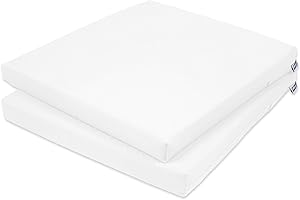 ‎ROLLMAYER Rollmayer 2er Set Stuhlkissen Stuhlauflage Sitzkissen Sitzpolster Auflage für Stühle in Haus und Garten Kollektion Vivid (Weiß 1, 40x40x4cm)