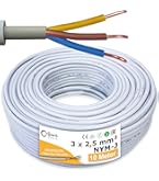 MAS Premium Kabel voor vochtige ruimtes stroomkabel 5-200m mantele kabel NYM -J 3x1, 5 2,5 4 6 10 of 5x1,5 2,5 4 6 10 16 elektrische kabel voor vaste installatie (NYM-J 5x2,5 mm², 40 m