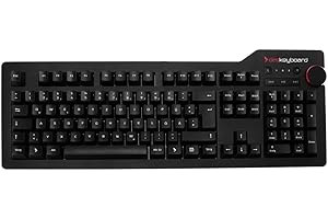 ‎DAS KEYBOARD Das Keyboard 4 Root - Professionelle mechanische Tastatur - Cherry MX Brown Soft Click Tastenschalter - DE Layout - Geflochtenes Kabel - Multimedia Taste für Mediensteuerung