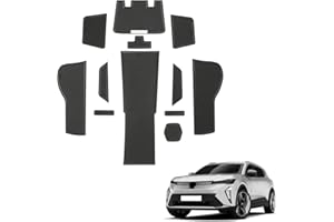 LUWU Compatibile con Renault Scenic E-Tech Electric 2024 2025, tappetini antiscivolo per console centrale in gomma, supporto per bevande, tappetino antiscivolo, accessori Renault (nero)