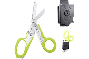 FLRMINGIGIGI Trauma Schere Emergency Shears mit Strap Cutter und Glass Breaker Faltbare Scherenzange aus Edelstahl, Outdoor Camping Rescue Scissors Tools