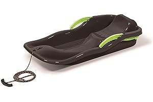 ‎NEUSTANLO NEUSTANLO | Schneebob Race | hochwertiges Kunststoff | inkl. Zugseil und Bremshebel | ideal auch als Rodel, Bob, Schlitten oder Schneegleiter