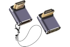 LUIRSAY 2Pcs HDMI Winkelstecker 90 Grad, HDMI 90 Grad Adapter 48Gbps 8K@60Hz/4K@120Hz, HD-MI Stecker auf Buchse mit LED Anzeige für HDTV, Projektor, Laptop(1 * Auf + 1 * Ab)