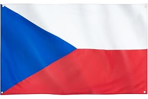 Runesol Tjeckisk flagga, 91x52cm. 3ft x 5ft, 4 ringar, Tjeckoslovakiens flagga, Tjeckiens flagga, Premiumflaggor, inomhus, ut