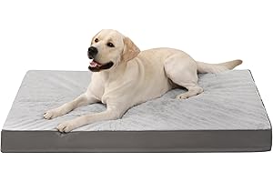 KSIIA Orthopädisches Hundebett Grosse Hunde, Hundekissen Waschbar 105x70cm, Hundebetten mit Abnehmbarer Deckel, Hundematte Doppelseitig Wendbare, Grau