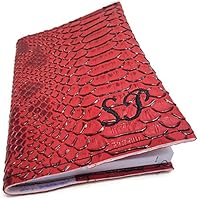 dea-concept-Taschenkalender 2018 aus veganem Drachenleder - rot - Stickerei der Initialien-kleines oder grosses Format