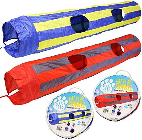 Pets Cat Play Tunnels and Tents for Indoor Cats Large 130cm(Red Grey)