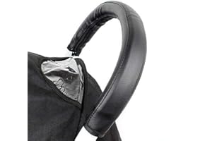 Conruich Kinderwagen Griffschutz Kinderwagen Griff Abdeckung Leder Schutzhülle mit Reißverschluss Staubdicht Wasserdicht Schutzhülle Kinderwagen Zubehör Armlehnen Schutzhülle für Kinderwagen