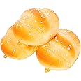 NUOBESTY 3Pcs Artificial Breads Fake Sesame Bread Food Faux French Bread Props Pretend Play Food Playset Toys for Photo Props Kitchen Decors